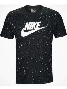 💫 ANDREA Nike Black Short-Sleeve Tee with White Logo and Paint Splatter